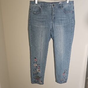 Embroidered Blue Jeans By Daisy Fuentes Size 12. Paulina Best Friend.